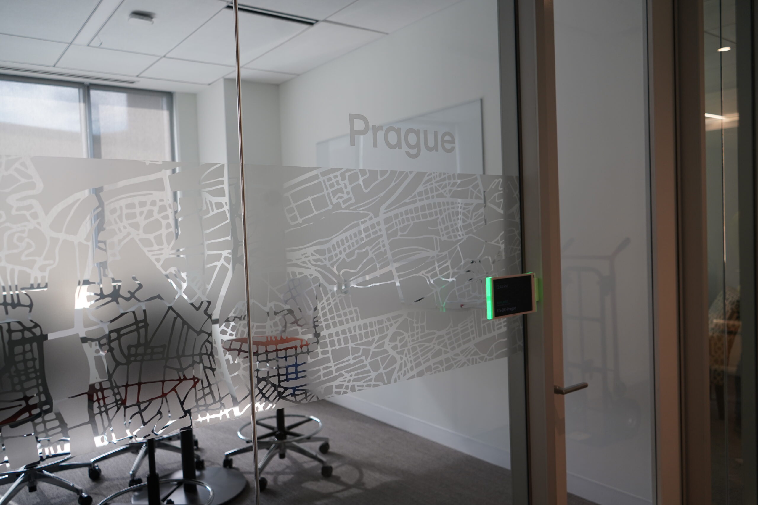 custom privacy film etched map
